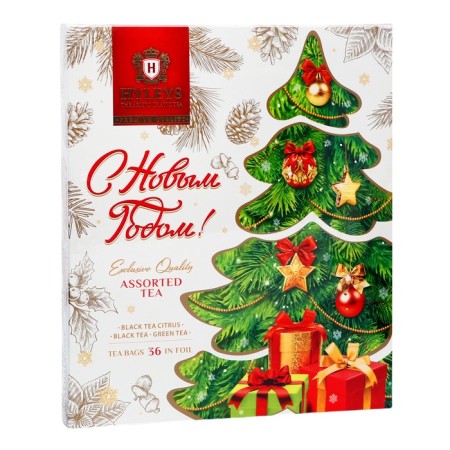 Tea "Happy New Year!" Assorted, foil (Christmas tree on a light background), 36 p x 2 g