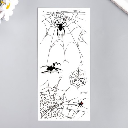 Tattoo on the body black "spiders and web" mix 10x21 cm-2