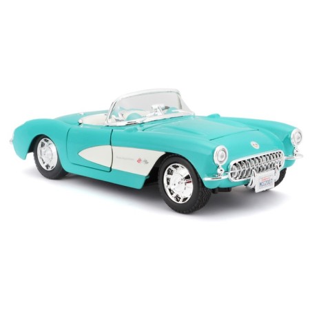 MASTO DIE-CAST 1957 Chevrolet Corvette machine, opening doors, 1:24, turquoise color-1