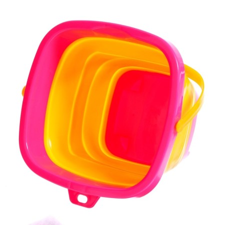 Folding bucket for sandbox, pink color-2