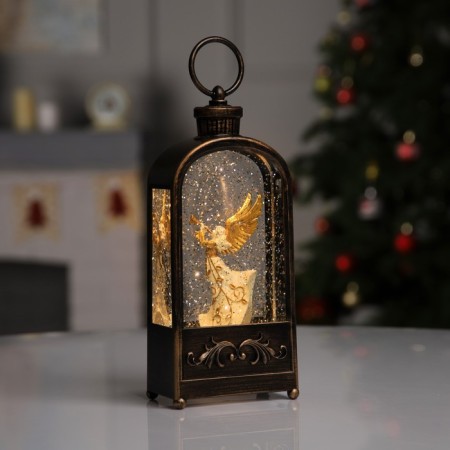 LED figure "Lantern with an angel" 10.2 × 23 × 5.8 cm, plastic, AAX3 batteries (not in the kit), USB, glow warm white