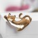 Brooch "Cat" Lisice, Colored in Gold