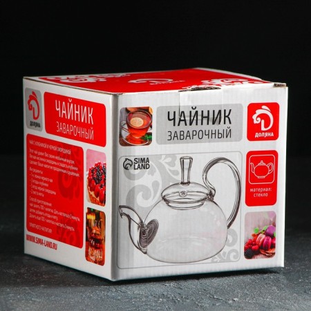 A glass teapot with a metal sieve of the Elegy, 800 ml-3