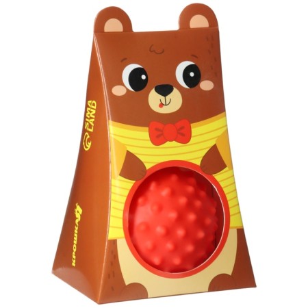 Developing tactile ball "Bear", with a squeak, 1 pc, crumb I-5