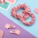 Hair Set "Militsa" 4 pcs (invisible 2 pcs - 4 cm, elastic band 2 pcs) strawberries, pink