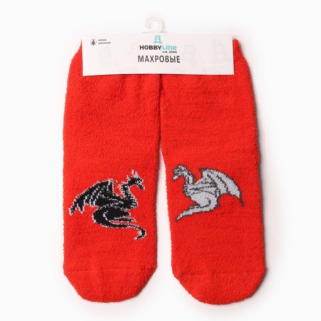 Women's socks "Two Dragons Yin and Yan", red color, size 36-40-2