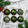 Set of balls plastic D-6 cm, 12 pcs "Deer in lace" Green