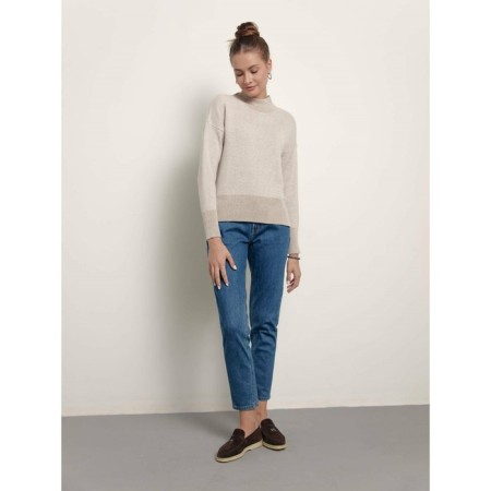Women's jeans with a high landing CONTE Elegant Relaxed MOM, size S, MID Blue color-2