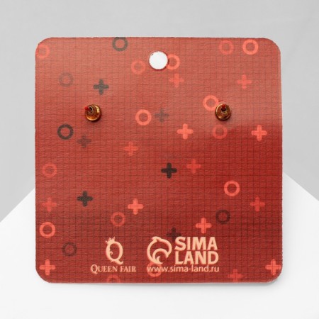 Earrings Metal "Lightning", red color-3