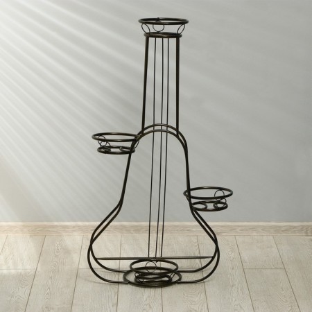 Flower stand, floor, 4 pots, d = 14 cm, bronze, "guitar"-2