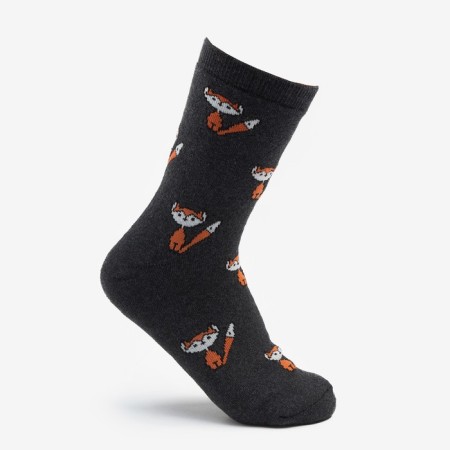 Women's terry socks "chanterelles", gray color, size 23-25