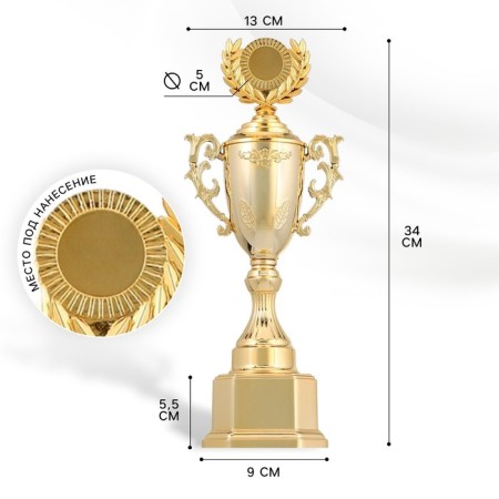 Cup 122C, award figure, gold, plastic stand, 34 × 13 × 9 cm.-1