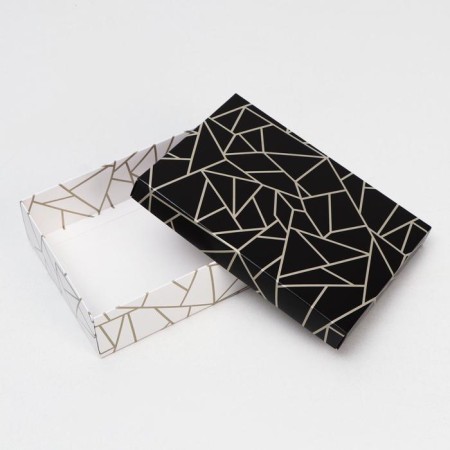 Gift box "Shards", black and white, 21 x 15 x 5 cm-2