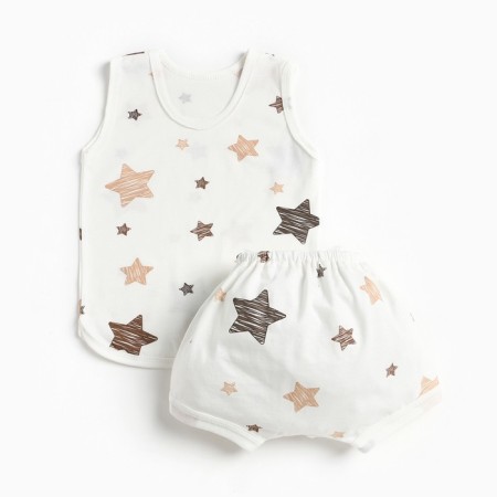 Kit for children (T -shirt, panties per diaper), milk/star, height 74 cm