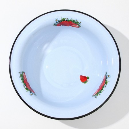 Embolled pelvis "Sadovaya strawberry", 7 l, 38.5 × 12 cm, induction, color gray-blue-1
