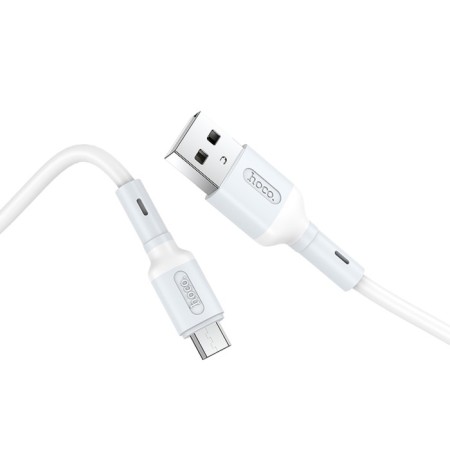 Hoco X65, microUSB - USB, 2.4 A, 1 m, tpe braid, white-1