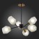 Ceiling EVOLUCE lamp. Sle205102-06. Terramo. 6x60 watts, E27, 77.5x77.5x57.5 cm, brass color, black