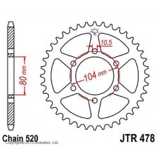 Vedic star, jt sprockets R478-42, chain 520, 42 teeth