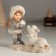 Polystone souvenir "Baby and white deer" 12.5x6.5x11.5 cm