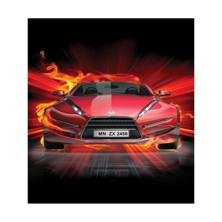 Protective cape on the back of the car seat "Sports car in fire"-1