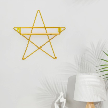 Wall hanger with a shelf "Zvezda", with backlight, 3 hooks, 28 x 28 cm, gold