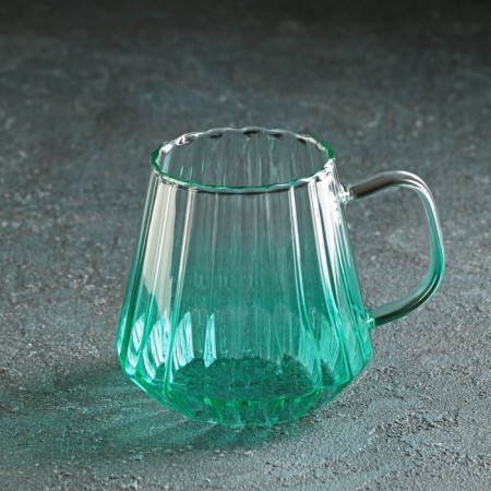 Magistro gradient glass drinks set, 5 items: a jug of 1.8 liters, 4 circles 300 ml, turquoise color-4