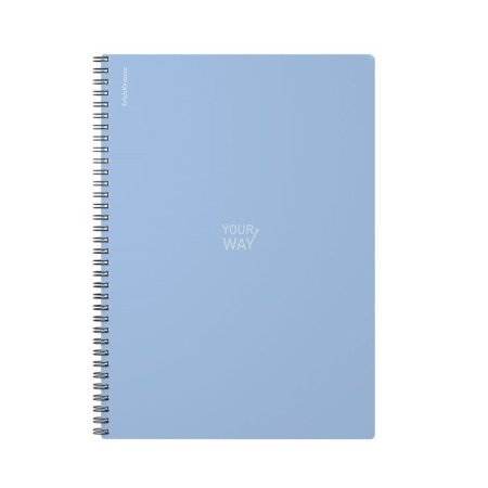 A4 notebook 80 sheets, a cage on a spiral, Erichkrause, "Symbol" Plastic Cover Blue-1