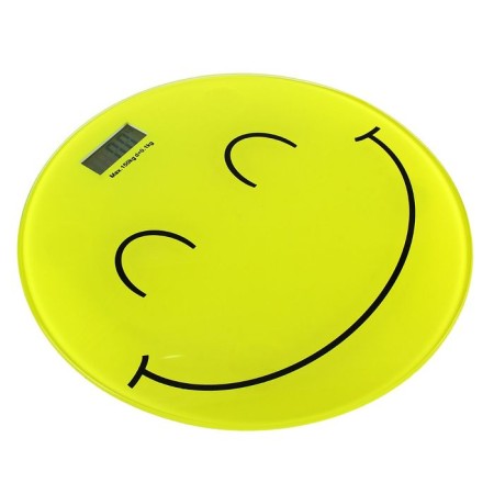 Floor scales IRIT IR-7251, electronic, up to 150 kg, glass, 1xCR2032, drawing "Smiley"