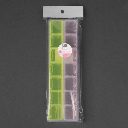 Organizer for needlework, 14 departments, 21.5 × 6.5 × 2.3 cm, color mix-3