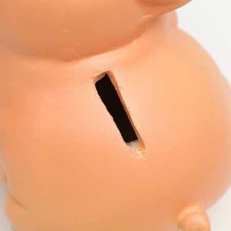Piggy bank "Pig on money" mix 11cm-4