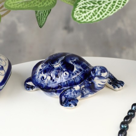 Souvenir "Turtle Tina", Gzhel, 4.5x10 cm