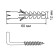 Dowel "bison", type "euro", spacer, coop-coil 8x85 mm, polypropylene, 12x60 mm, 30 pcs
