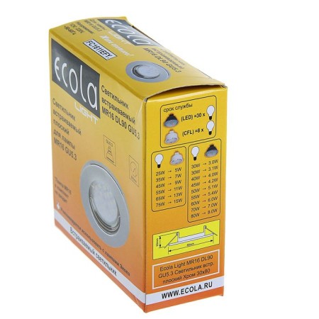 Building lamp Ecola, DL90, MR16, GU5.3, 30 x 80 mm, flat, chromium color-3