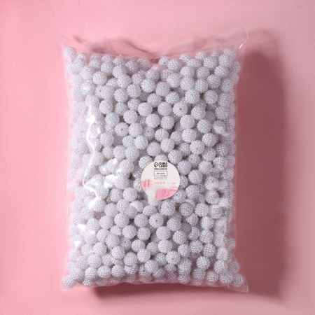 Beads sewing “blackberries”, d = 12 mm, 500 g, white color-3
