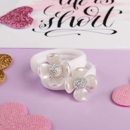 Hair elastic band "White swimsuit" (set 2 pcs) white-1