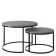 Tables Journal Loft DQ No. 1 Duae (set) D605 (475), H420 (320), thoros Gray marble, m/k black MDF