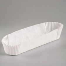 Baking shape is white, oval shape, 3.4 x 13.6 x 2.7 cm, set of 1000 pcs.
