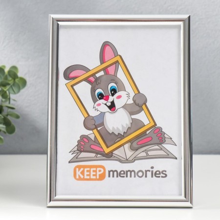 Photo frame plastic 15x21 cm silver (112)-1