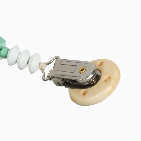 Holder for the nipple - dummy "Rainbow", wooden, turquoise color-6