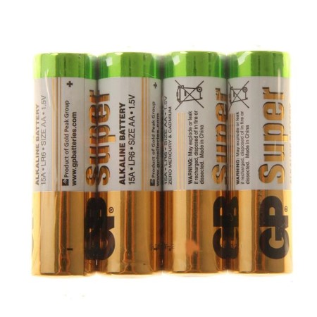 Battery Alkalin GP Super, AA, LR6-4S, 1.5V, Spike, 4 pcs.