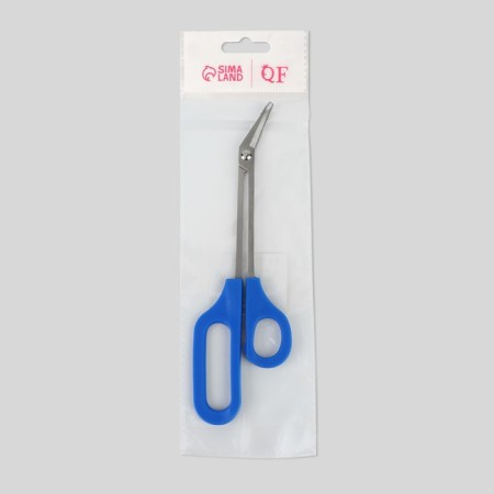 Scissors pedicure, curly, bent, wide, 21 cm, blue color-5