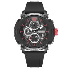 Men's watch, d-5.1 cm, with chronograph, 3 atm, luminous, black