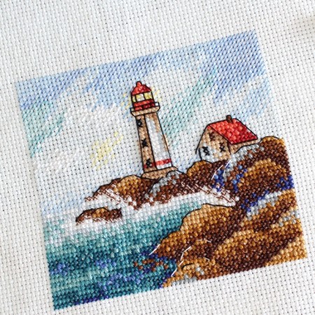 Set for embroidery "Sea landscape" 10 × 11cm-4