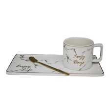 A cup with a saucer and a spoon Lenardi, 250 ml