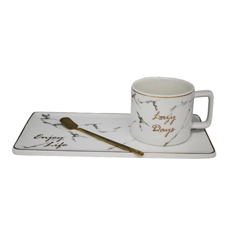 A cup with a saucer and a spoon Lenardi, 250 ml