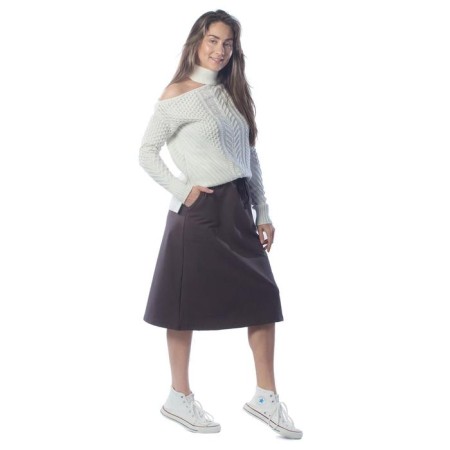 Women's skirt, size 46, brown color-3