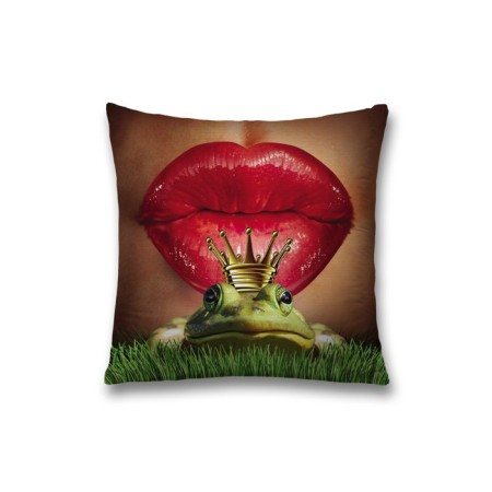 Decorative pillowcase "Kiss of frogs", on a zipper, size 45x45 cm