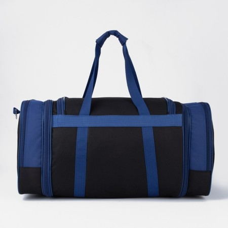 Board Road on a zipper, with an increase, 3 outer pockets, a long belt, black/blue color-1