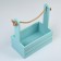 Wooden Kashpo 25.5 × 15 × 30 cm "AROMA", handle rope, gray-blue