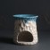 Aroma lamp ceramics "Patterned abstraction" Blue 8.5x8.5x9.5 cm